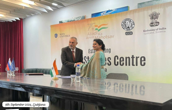 Signing of the Memorandum of Understanding between the Indian Council for Cultural Relations and New University / Nova univerza in Ljubljana